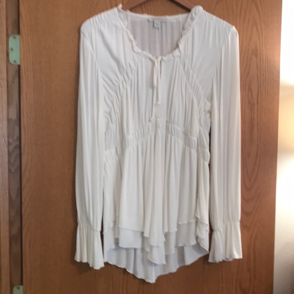 BOSTON PROPER ❤️ L ❤️ Sexy Bohemian White Top